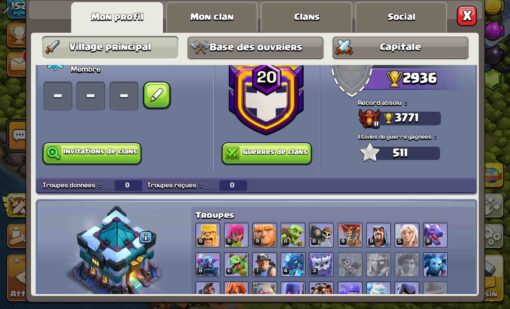 Achat compte clash of clans