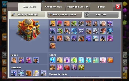 Acheter compte clash of clans