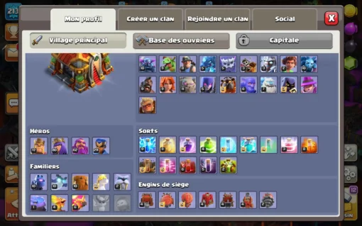 Acheter compte clash of clans