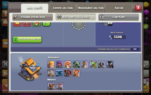Acheter compte clash of clans