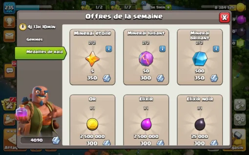 Vendre compte clash of clans