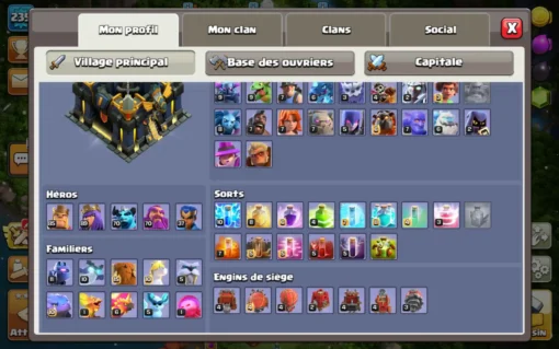 Vendre compte clash of clans