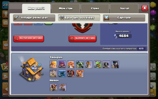 Vendre compte clash of clans