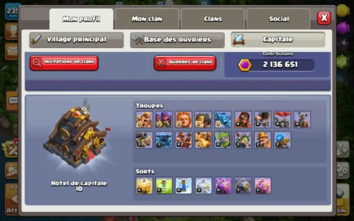 Vendre compte clash of clans